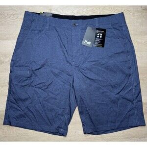 NWT Puli DryFit Shorts Mens Size 40 Blue Golf Dress Shorts Stretch Flex Waist